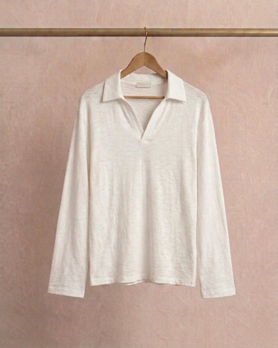 White Cotton Polo Shirt