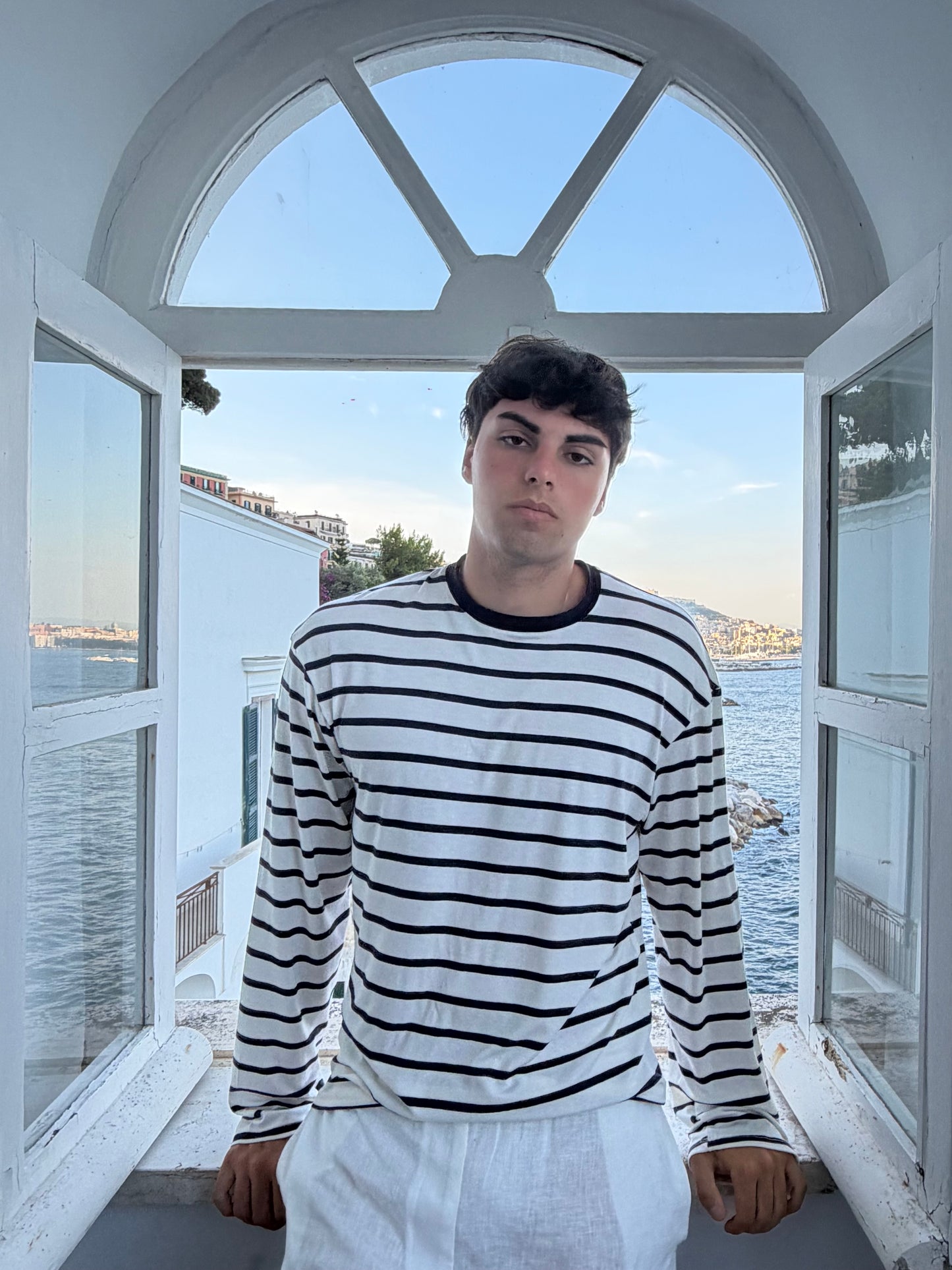 Long Sleeve Righe Blu