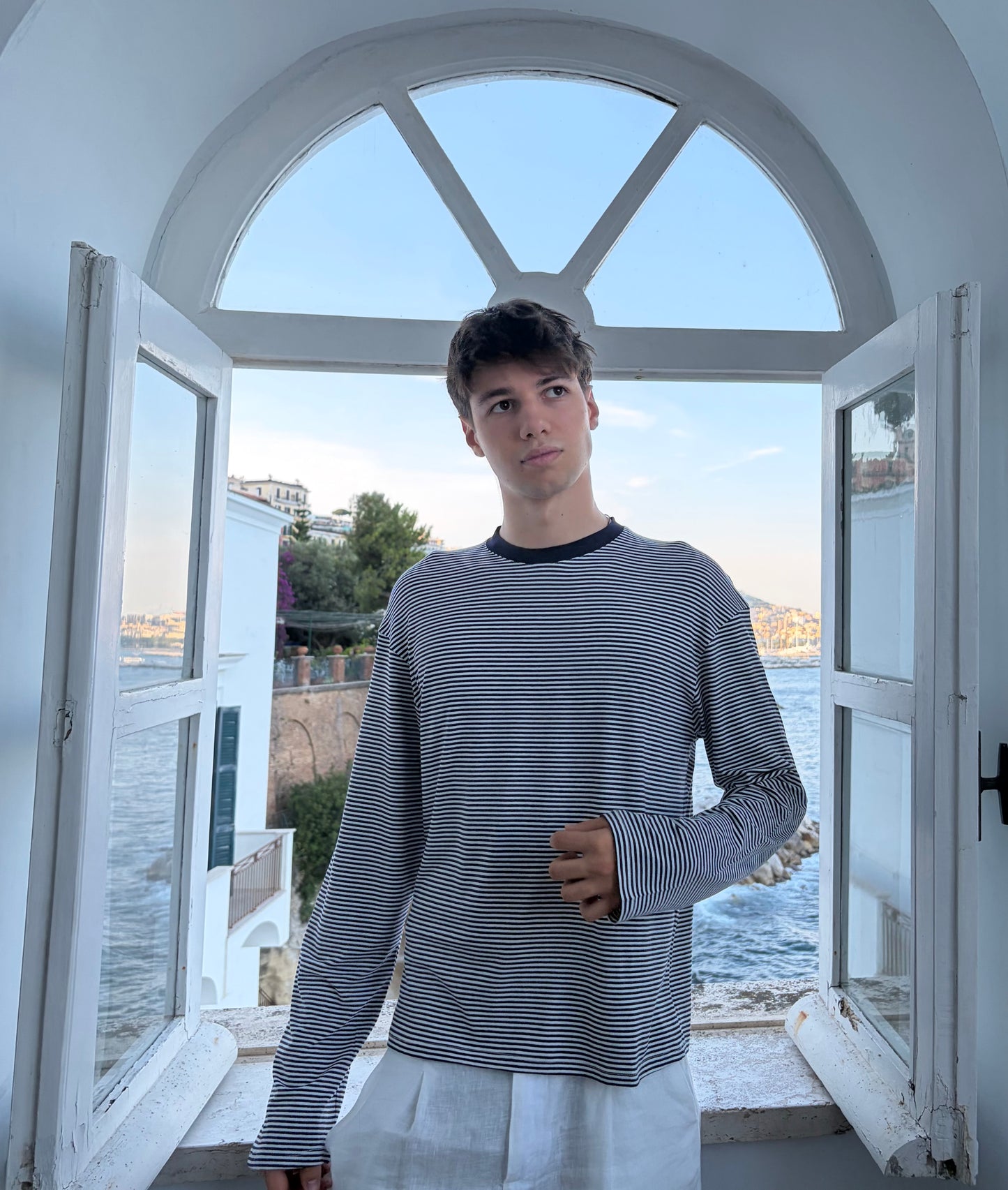 Long Sleeve Righe Blu