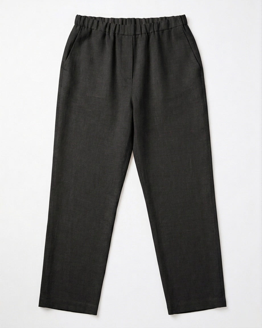 Pantalone Comfort Nero in Lino