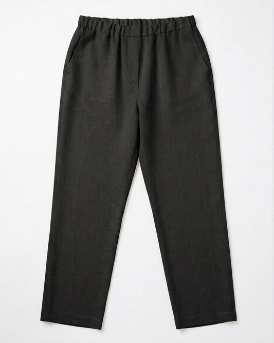 Pantalone Comfort Nero in Lino