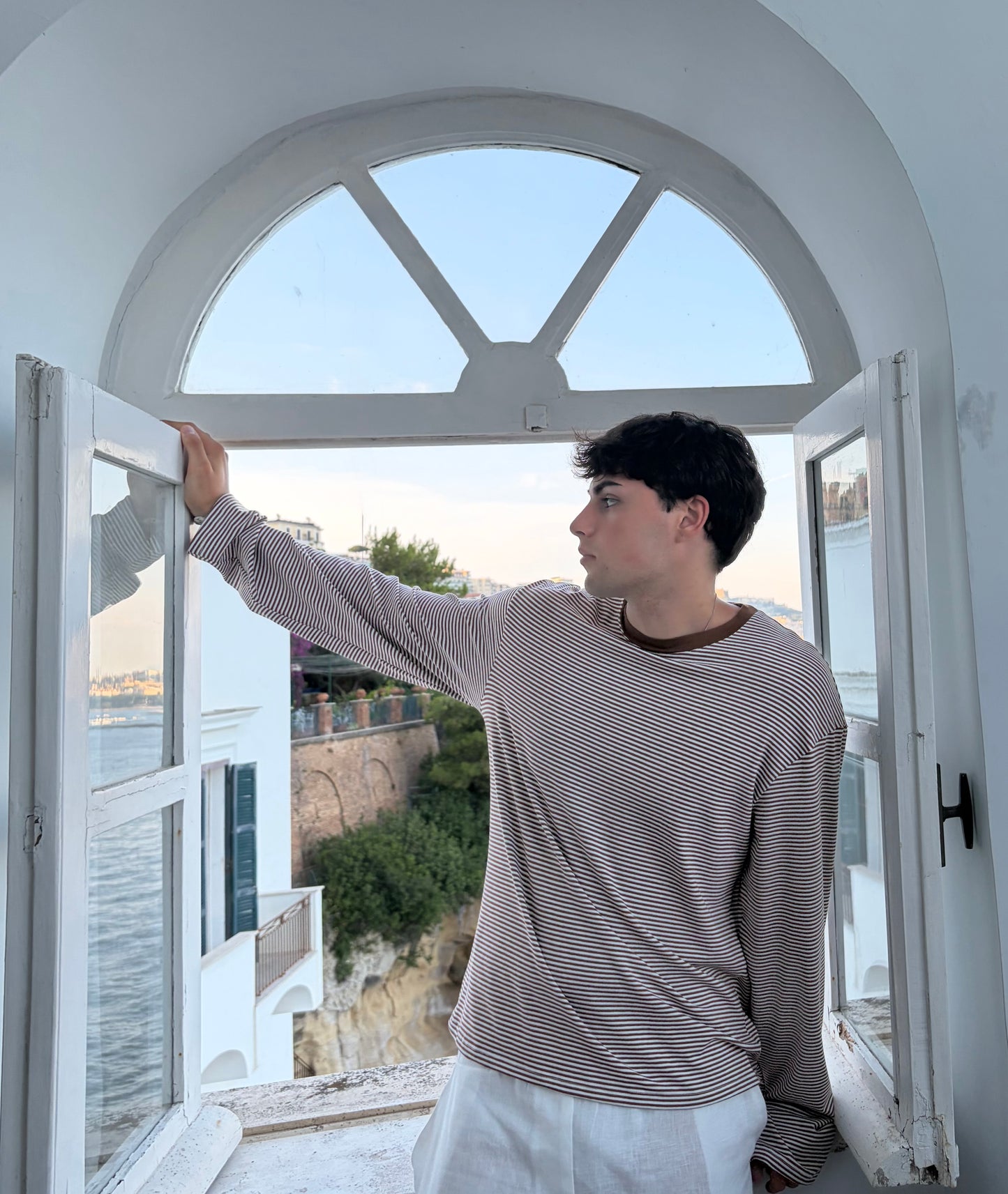 Long Sleeve Righe Marroni
