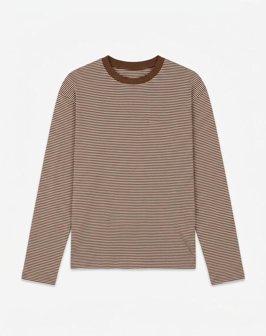 Long Sleeve Righe Marroni