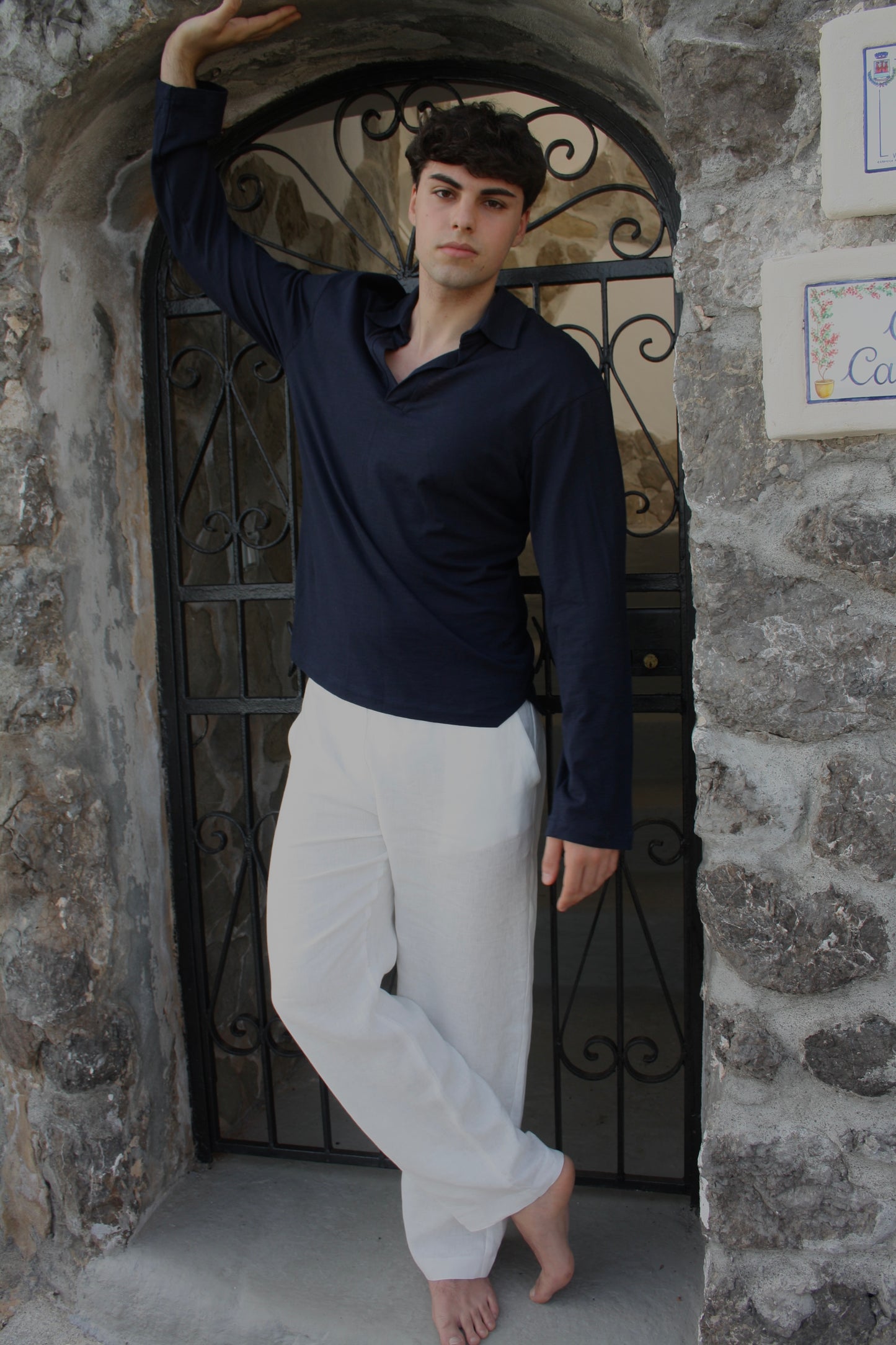 Pantalone Elegante Bianco in Lino