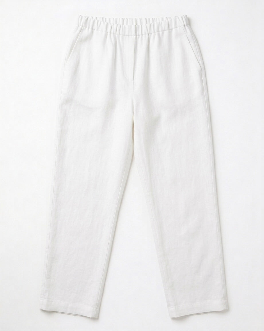 Pantalone Comfort Bianco in Lino