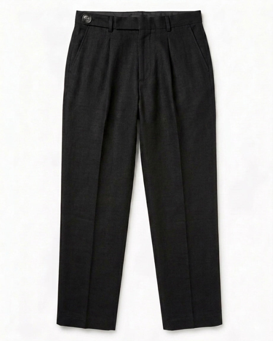 Pantalone Elegante Nero in Lino