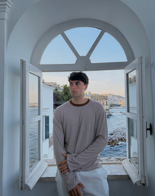 Long Sleeve Righe Marroni