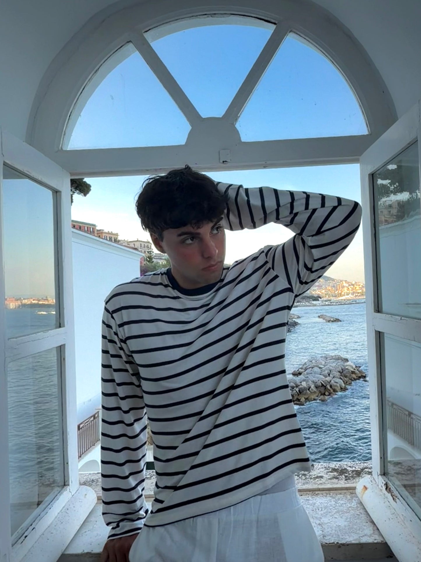 Long Sleeve Righe Blu