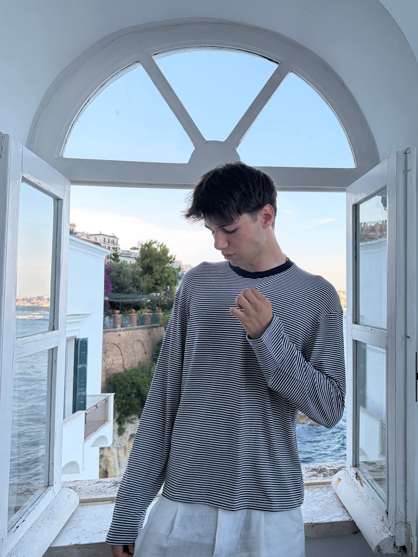 Long Sleeve Righe Blu